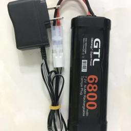 Nova bateria 7.2v 6800mah nimh bateria rccar caminhão bugibot tanque ni mhbateria cinza jantar fonte de alimentação, com conectores tamiya - Image 2