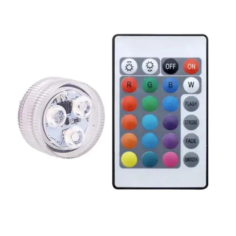 Luz de piscina com controle remoto, RGB, peixes de mergulho, lâmpada subaquática LED, navio, carro, lâmpada decorativa para vaso, aquário, 3LED - Image 1