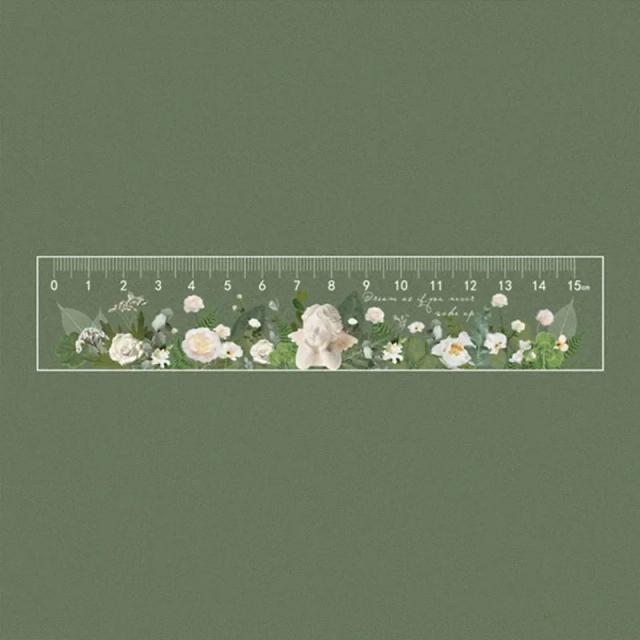 Régua Multifuncional de 15cm para Desenho de Flores - Ideal para DIY e Materiais Escolares