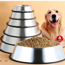 Alimentador de cachorro antiderrapante de aço inoxidável, Pet Food Dish, 3600ml, 16cm, 18cm, 22cm, 26cm, 30cm, 34cm, 38cm - Image 1