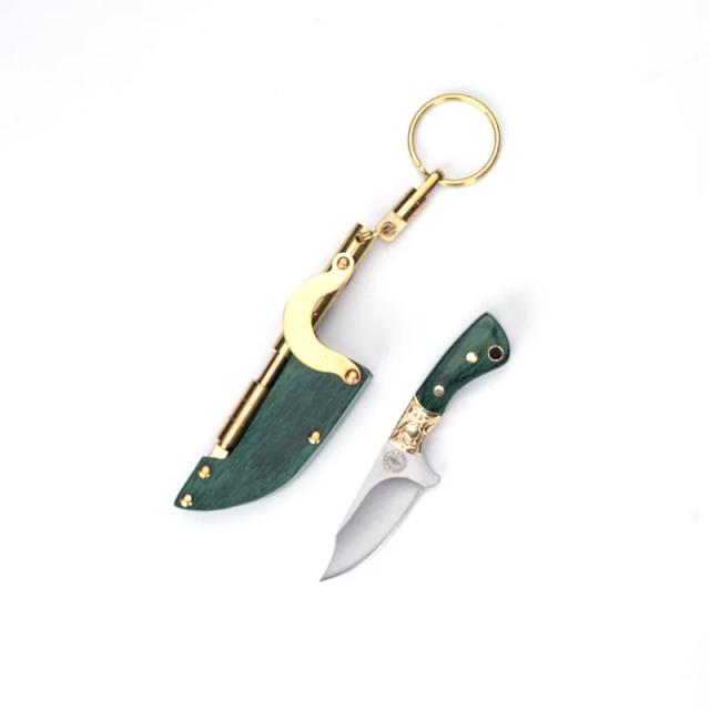 Canivete Portátil Mini Fruta com Bainha para Pesca e Presentes, 5.1" EDC Keychain