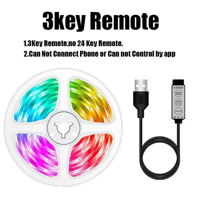 USB LED Strip Light para Decoração do Quarto, Cor RGB, 5050, Bluetooth, Fita da lâmpada, TV Backlight para Festa de Natal, 5V, 5m, 10m, 15m, 20m - Image 1