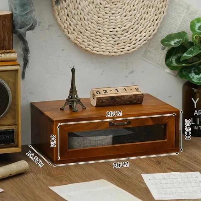 Gaveta de Madeira para Armazenamento de Monitor: Organizador de Mesa com Maior Prateleira para Escritório