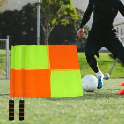 2-Piece Trial Bandeira, durável, grande, quadrado, estável, futebol, árbitro, bandeirinha, futebol, 1 par - Image 2