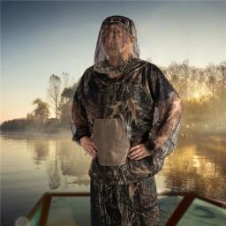 Roupas de pesca usar bens equipamentos verão anti-mosquito pesca ghillie terno roupas de caça camuflagem terno acampamento malha - Image 1