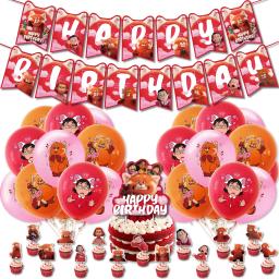 Disney girando tema vermelho fontes de festa conjuntos de balões de festa bolo topper banner de aniversário decoração de festa infantil chá de bebê - Image 2