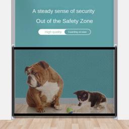 Pet Isolamento Barreira Nylon Mesh, Dog Gate Guard, Cerca de Separação, Divisor, Não Necessidade de Soco Buraco, Dobrável, Respirável, Segurança - Image 2