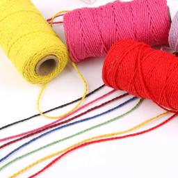 Corda de Algodão Colorido para DIY, Macramé Cord, Fio Twine, Home Decor, Festa de Casamento Acessórios, 100m por Rolo, 2mm - Image 5