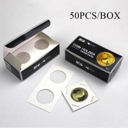 Praça Titulares Coin Papelão, Coin Album Coleção Clip, Selo Comemorativo, Armazenamento Titular Capa, 12 Especificações, 50Pcs - Image 4