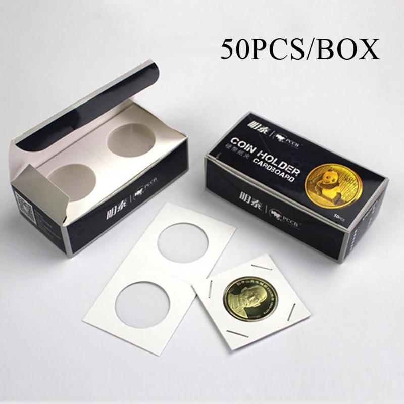 Praça Titulares Coin Papelão, Coin Album Coleção Clip, Selo Comemorativo, Armazenamento Titular Capa, 12 Especificações, 50Pcs - Image 1