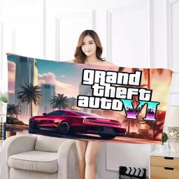 Toalha de banho gta-absorvente de algodão, quick dry, macia, para praia, ioga, natação, esportes, microfibra, 6 jogos - Image 4