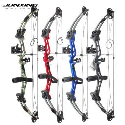 Arco e flecha conjunto junxing composto arco liga de tiro com arco 35-55lbs polia ajustável arco composto caça caça alvo pesca caça - Image 2