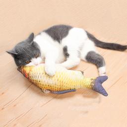 Brinquedo de pelúcia recheado para gato, Interativo Pet Chew Toy, Travesseiro de entretenimento de treinamento, 20cm, Peixe Simulação - Image 3