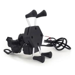 Suporte universal do telefone móvel para bicicleta e motocicleta, guidão Clip, GPS Stand com suporte do carregador USB, guiador de bicicleta - Image 1