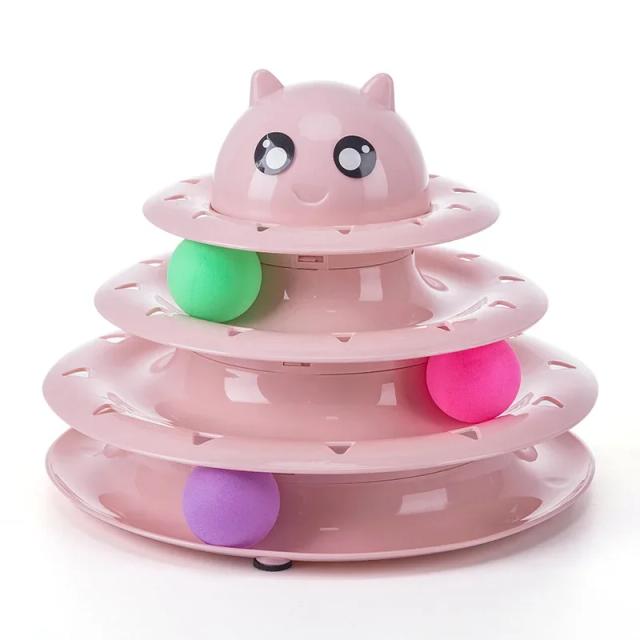 Torre Interativa de Brinquedos para Gatos: 3 Níveis de Diversão, Estímulo Mental e Treinamento com Faixas e Túnel