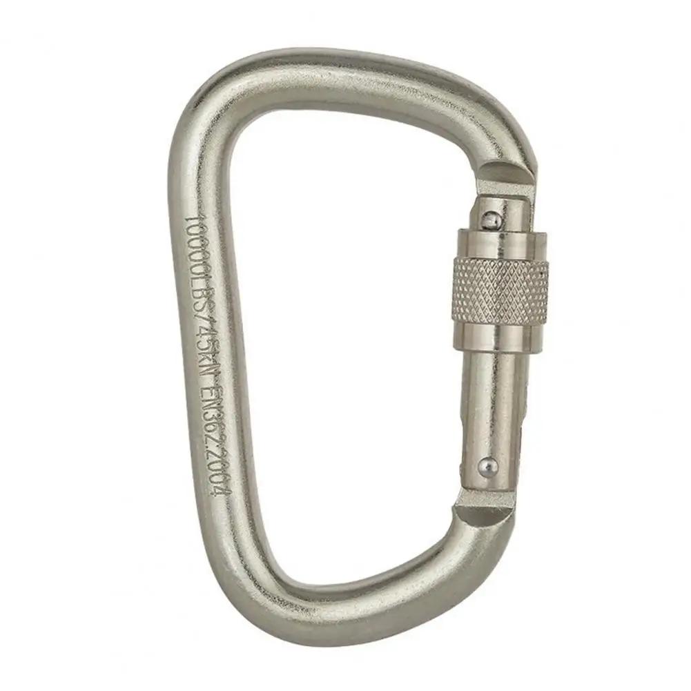 D-Shaped High Load-Bearing Mosquetão de Aço, Escalada Main Lock para Montanhismo, Resistente ao Desgaste, Fivela de Segurança Durável, 45KN - Image 1