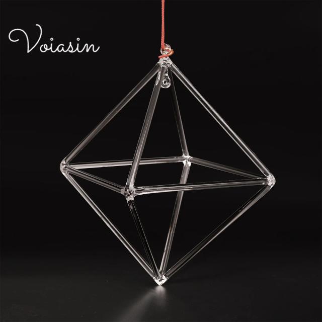 Piramide Merkaba de Cristal de Quartzo Claro Transparente de 5 a 10 Polegadas para Meditação e Cura Sonora com Cores Chakra