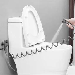 Chuveiro Higiênico Cinza para Banheiro, Chuveiro Bidé, Válvula de ângulo de saída dupla, Acessórios para assento sanitário - Image 2