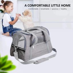 Transportador de gato dobrável para cães, transportador para animais de estimação, companhia aérea aprovada para cães pequenos, gatos médios, filhotes, transportador de viagem para animais de estimação para filhotes - Image 6