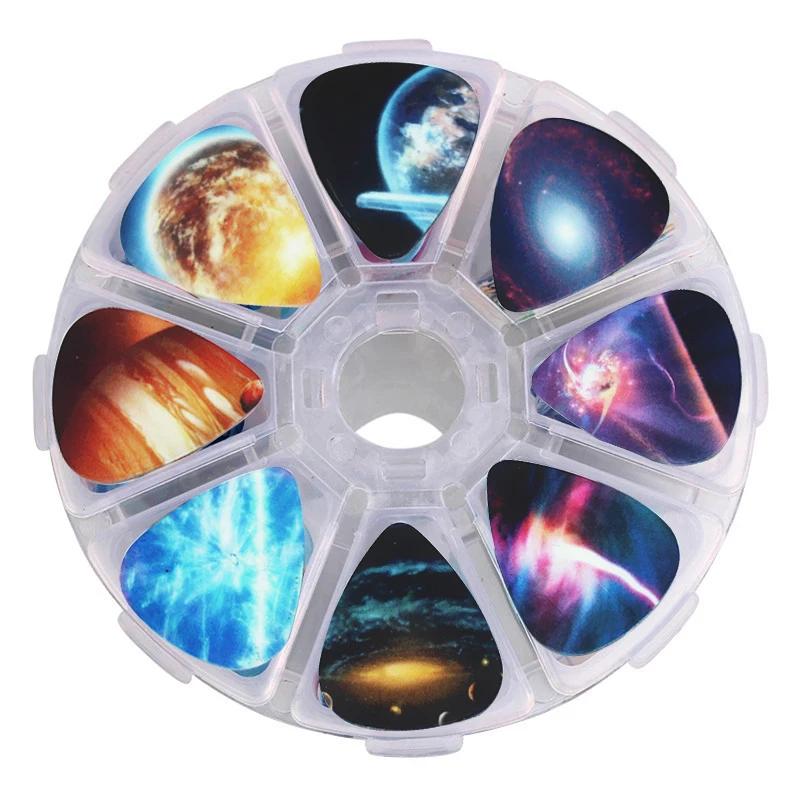 Escolhas do universo natural com caixa, guitarra acústica, acessórios para instrumentos musicais, 0,46mm, 0,71mm, 1,0mm, 50pcs - Image 1