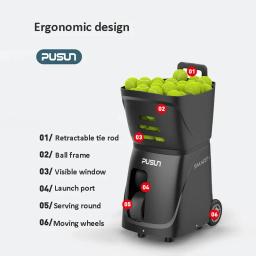 PUSUNPT-Máquina De Tênis, Inteligente, Pequena e Ultra Leve, Treinador Multijogador Único, Servidor De Bola Automático, Aplicativo e Controle Remoto, PUSUNPT - Image 4
