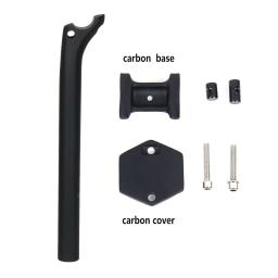 ELITAONE MTB Espigão de selim de carbono 27,2/30,9/31,6 mm deslocado 20 mm selim de bicicleta de estrada com capa de base de fibra de carbono - Image 2