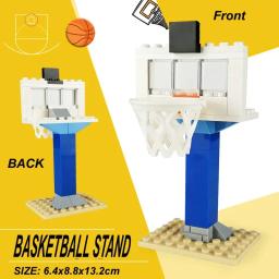 MOC-Basquete Stand Set para Meninos e Meninas, Cesta, Bola Tribunal, Bloco Educacional Acessório, DIY Building Block Brick, Brickset, Presente - Image 2