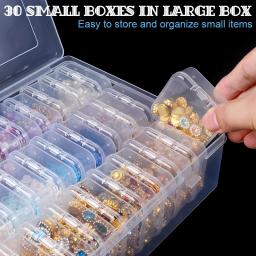 Pequenos Recipientes De Armazenamento De Grânulo De Plástico Transparente com Tampa Dobrável, Bead Organizador Caixa para Armazenamento de Itens Pequenos Artesanato Jóias, 30Pcs - Image 4