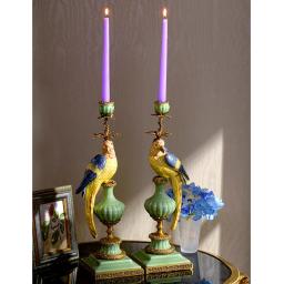 Castiçal de cerâmica e porcelana, Cor branca, Artesanato com estátua de pássaro, Design moderno, Decoração luxuosa, Cobre - Image 3