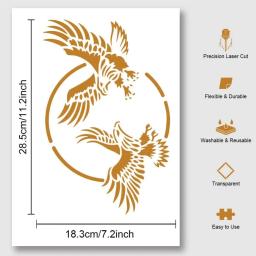 Reutilizável Águia Pintura Stencil Template, Arte e Artesanato Stencils, Hollow Out Desenho, DIY, 11.69x8.27 Polegada - Image 3