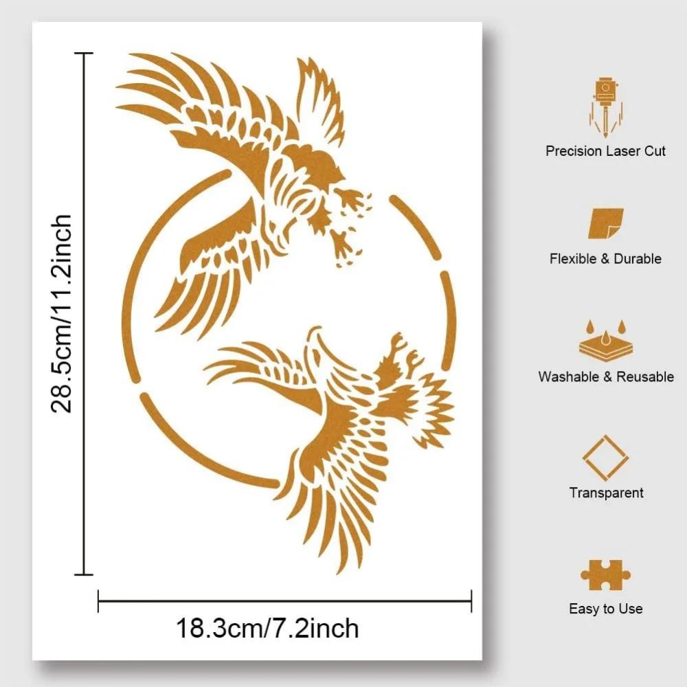Reutilizável Águia Pintura Stencil Template, Arte e Artesanato Stencils, Hollow Out Desenho, DIY, 11.69x8.27 Polegada - Image 1