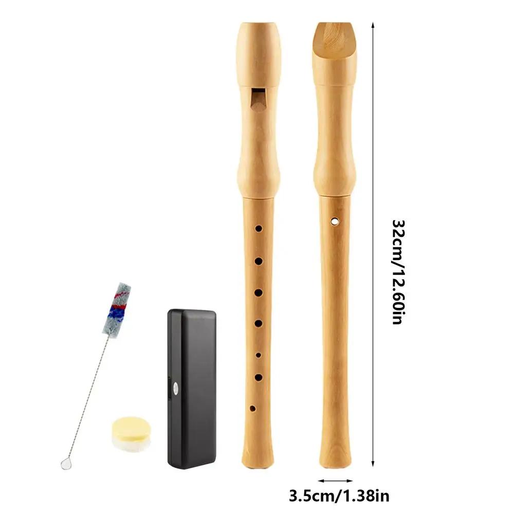 Gravador soprano de madeira com graxa lubrificante para crianças, flauta dedilhada, 8 furos, instrumento de limpeza - Image 1