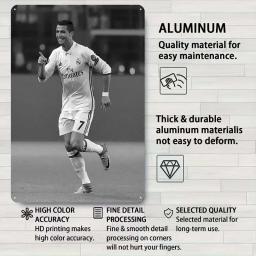 Ronaldo-Sinal de Flandres Preto e Branco, Decoração de Cartaz Esportivo, Placa De Metal, Wall Art, Itens Retros, Home Decor - Image 4