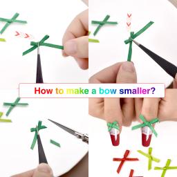 Mini fitas de cetim com arcos de flores, gravatas para artesanato DIY, scrapbooking, acessórios de enfeite, decoração handwork, 3mm, 100pcs - Image 5
