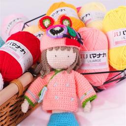 Fio de algodão com leite para bricolage, multiuso, amigurumi, chapéus e bolsas, artesanato artesanal, 25g por bola - Image 4