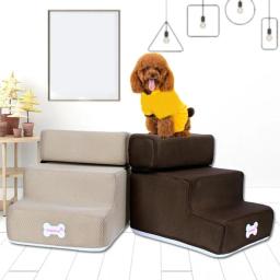 Escada destacável antiderrapante para animais, Rampa removível Escada de cama, Suprimentos para cães pequenos, Brinquedo do gato, 3 Passos, 1Pc - Image 2