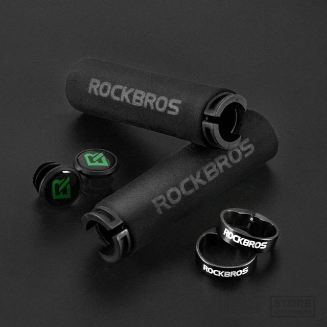 Manoplas de Bicicleta Rockbros Ultra Leves em Espuma Antiderrapante para MTB - Acessórios de Ciclismo para Guiador