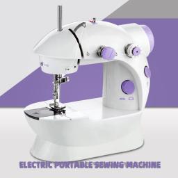 Máquina de costura multifuncional Desktop com pedal, Mini aparelho elétrico, Máquina de costura miniatura doméstica, Luz LED - Image 1