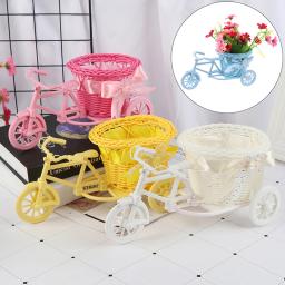 Cesta De Flores De Bicicleta De Plástico, Armazenamento De Vaso, Pequeno, Bonito, Casamento, Festa, Casa, Escritório, Mesa, Decoração De Mesa, 1Pc - Image 3