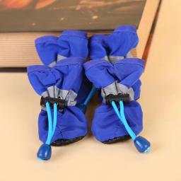 4 pçs conjunto cão gato inverno quente chuva botas de proteção pet esportes anti-deslizamento sapatos acessórios para cães produtos para animais de estimação bonito - Image 2