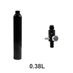 Garrafa De Alta Pressão com Válvula Reguladora, CO2 Refrigerantes Fluxo Cilindro, Tanque de Alumínio HPA, 0.38L, 3000psi, 200Bar, 380cc, 5/8 "-18UNF - Image 1