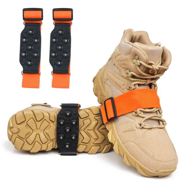 Presilhas de Gelo com Tachas de Tungstênio para Sapatos e Botas: Crampons Antiderrapantes para Neve e Caminhadas