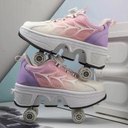 Patins infantis profissionais, patins artísticos para meninos e meninas, sapatos de rodas ao ar livre, linha dupla, 4 rodas, novo - Image 3