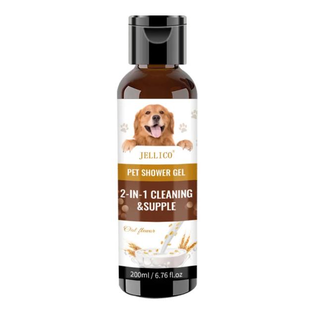 Shampoo e Gel de Banho Desodorizante para Pets - Oatmeal, 200ml, Suaviza o Pelo e Elimina Odor para Cachorros e Gatos