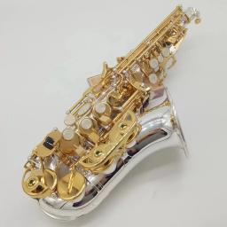 High-end 9937 B-b-bend saxofone soprano curvo chave ouro cobre branco requintado profundidade padrão saxofone soprano de nível profissional - Image 1