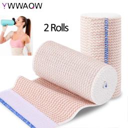 Envoltório de bandagem elástica de 2 pacotes, bandagem de compressão para pernas, tornozelo, joelho, barriga, corpo, envoltórios de linfedema para pernas, sem látex - Image 1