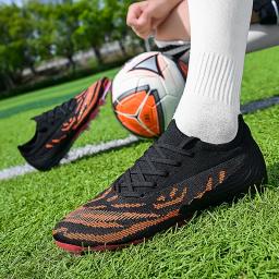 Qualidade Futebol Chuteiras Sapatos com Chuteiras, Durável e Leve, Confortáveis Botas de Futebol, Ao Ar Livre, Futsal Genuine, Cravejado Tênis, Atacado - Image 3
