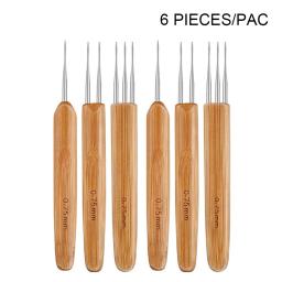 Agulhas De Tricô E Ganchos Set, Dreadlocks Tools, Tamanho Da Agulha, Agulhas De Trança De Cabelo, 0.75mm, 6 Peças - Image 2