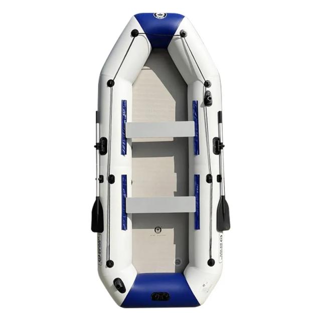 Caiaque Inflável Solarmarine 2.7m para 4 Pessoas - Barco de Pesca Resistente em PVC com Acessórios Inclusos