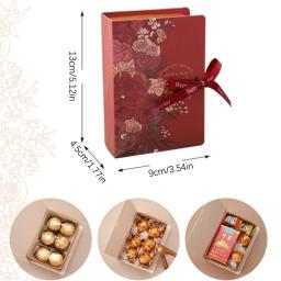 Caixa De Presente De Forma De Livro Com Fita, Cartão Criativo, Doces, Chocolate Presente, Caixa De Embalagem Para Casamento, Aniversário, Dia Das Mães, 1Pc - Image 6